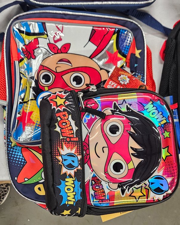 Bioworld Ryan's World Red Titan Backpack and Lunch Box Set