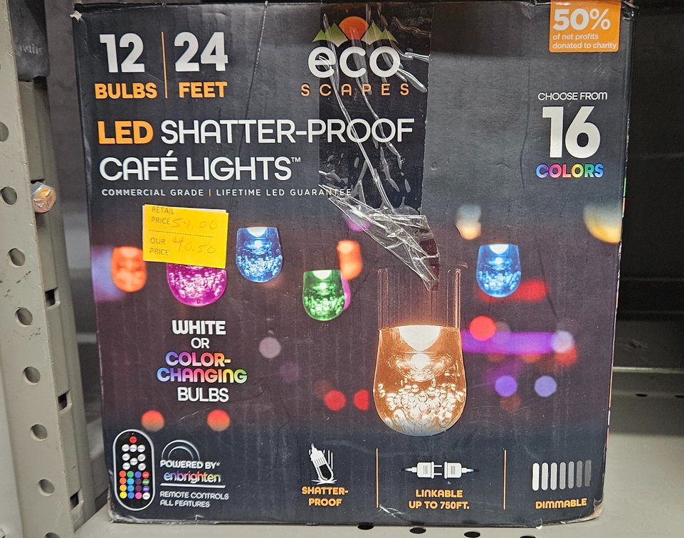 Eco Scapes 24 ft LED Shatter-Proof Café Lights