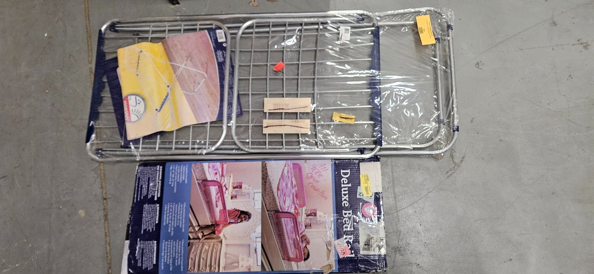 Folding Metal Clothes Drying Rack and Deluxe Bed Rail