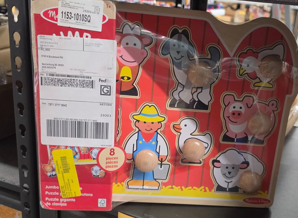 Melissa & Doug Farm Animals Jumbo Knob Wooden Puzzle