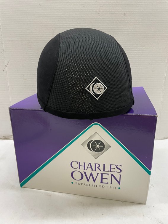 Charles Owen Black V8 ASTM Helmet - 7 1/2 and 61cm