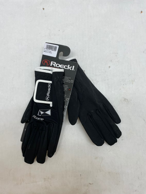 Roeckl Black Leather Riding Gloves - Size 6.5