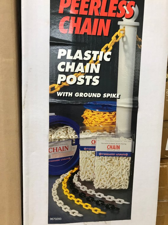 (12x)New Plastic Chain Post W/Ground Spike