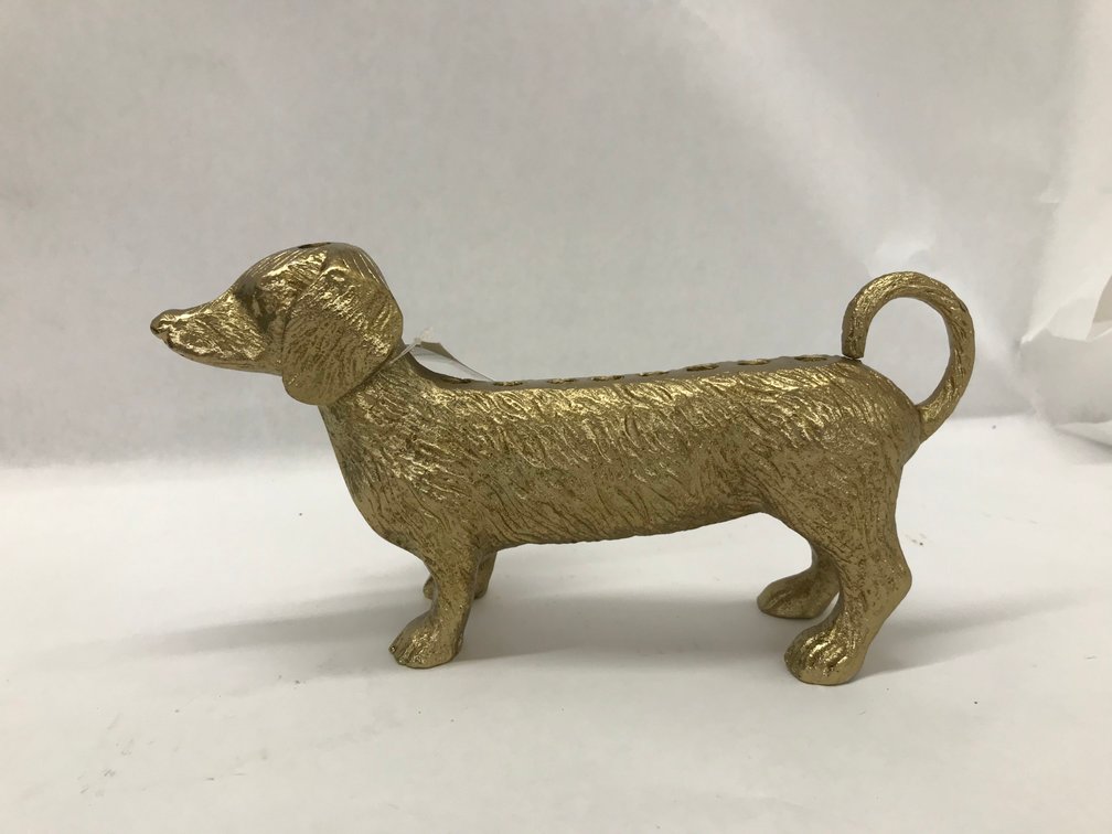 (2x)Cute Dashound Brass Candle Holder