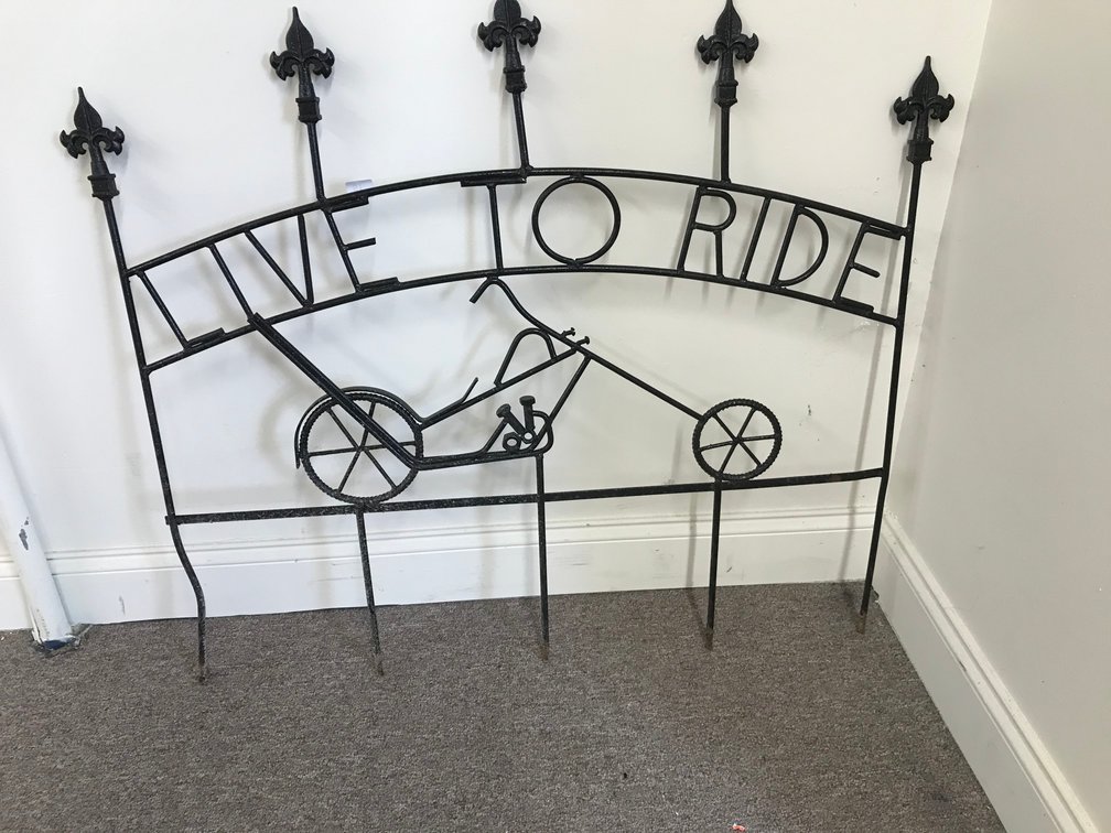 Heavy Iron Motorcycle Fence Approx.39"x37"