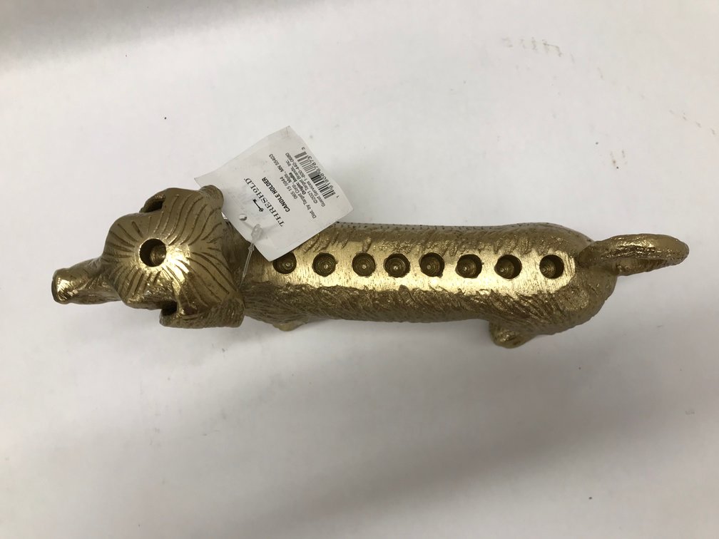 (2x)Cute Dashound Brass Candle Holder