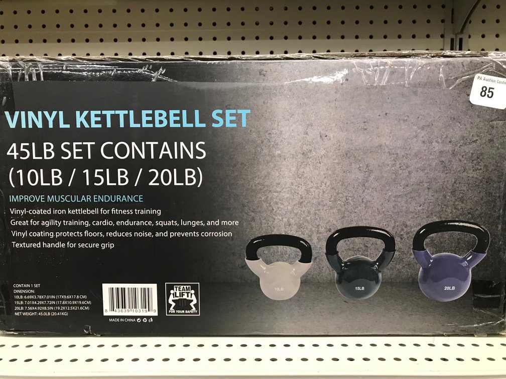 45 LB. Vinyl Kettlebell Set