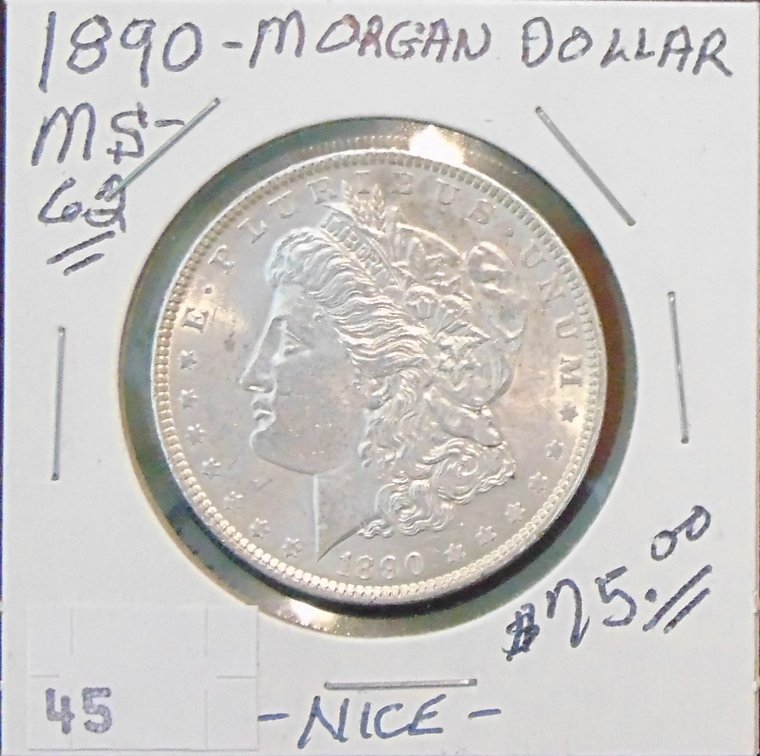 1890 Morgan Dollar MS+.