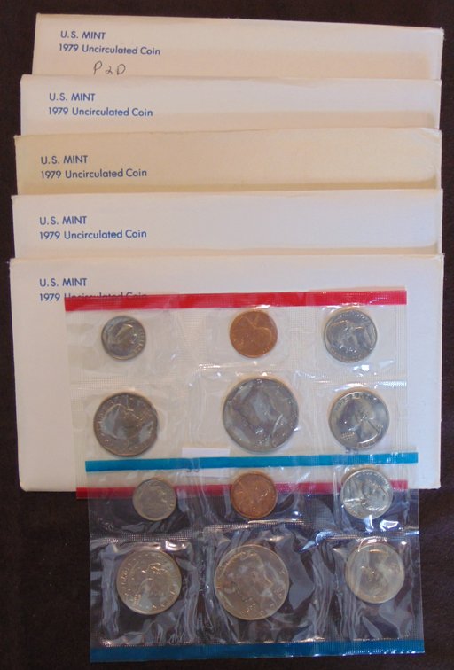 5 1979 UNC. U.S. Sets ($19.10 face value).