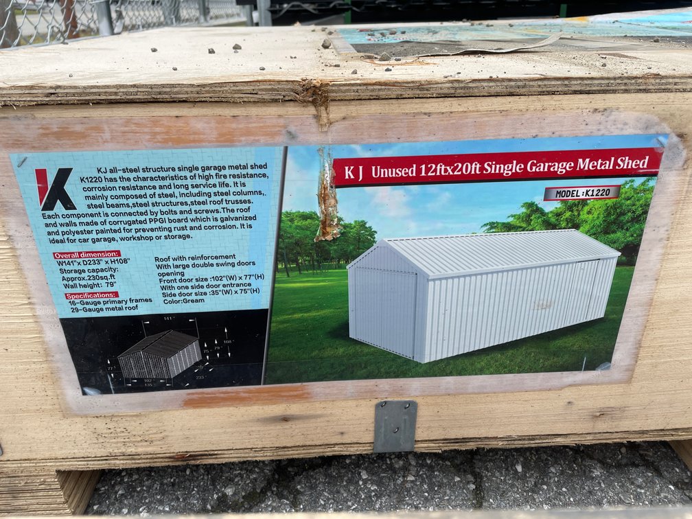 New 12X19' Metal Garage Shed