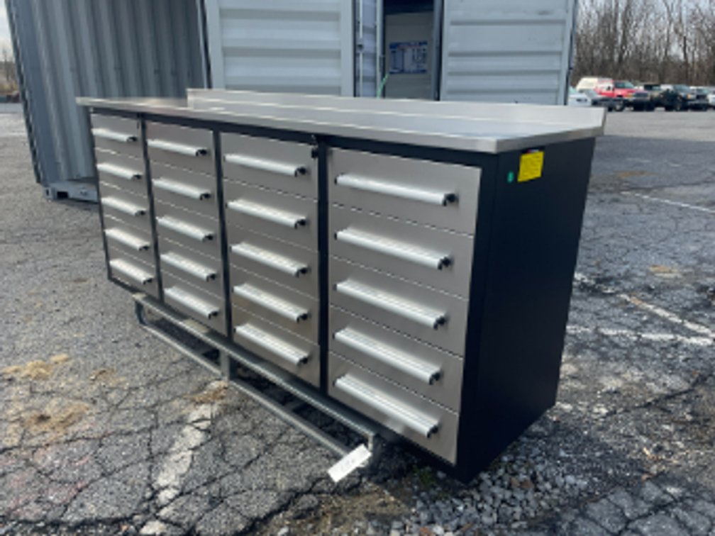 New 7' Steelman Work Bench W/ Drawers Stainless