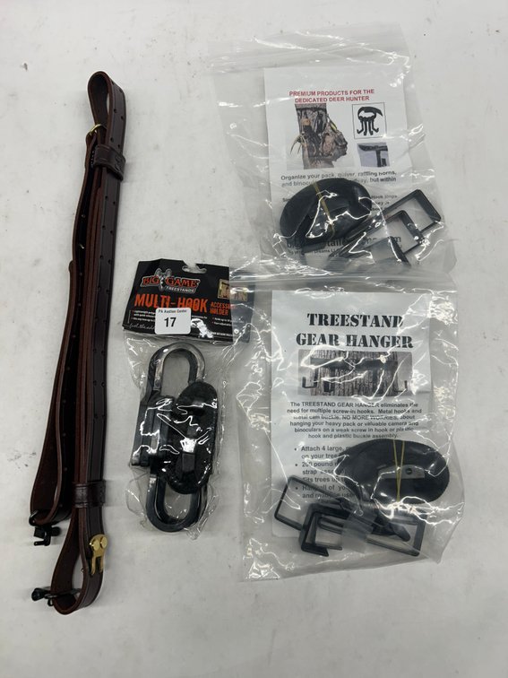 Lot of Gear Hangers, Leather Strap