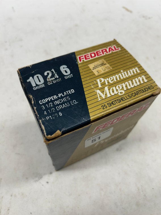 (25 rds) 10 Gauge Ammo, 6 Shot, Copper Plated