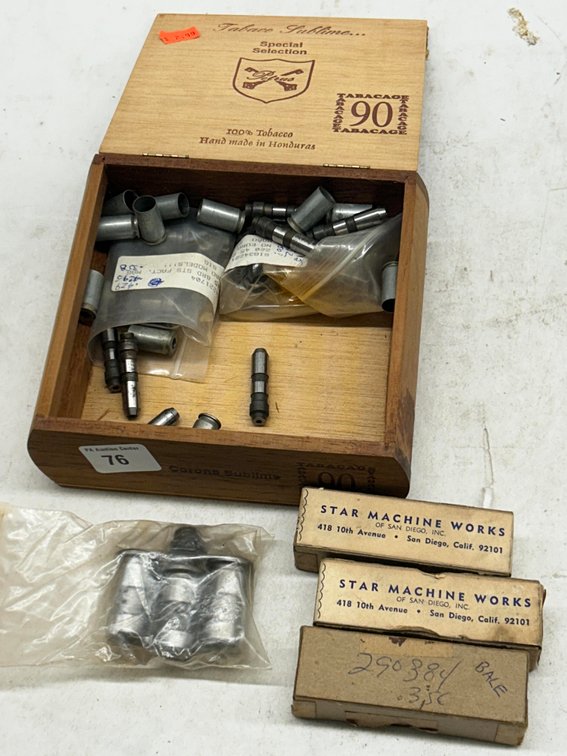 Wooden Tobacco Box W/Star Dies
