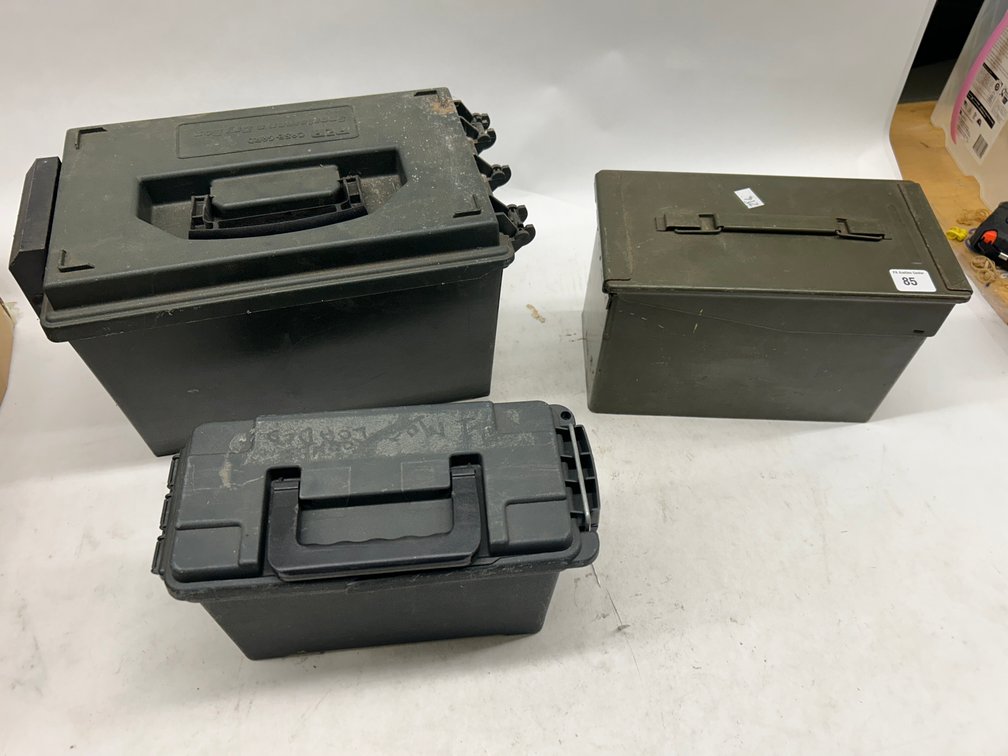 Lot of 3 Ammo Containers