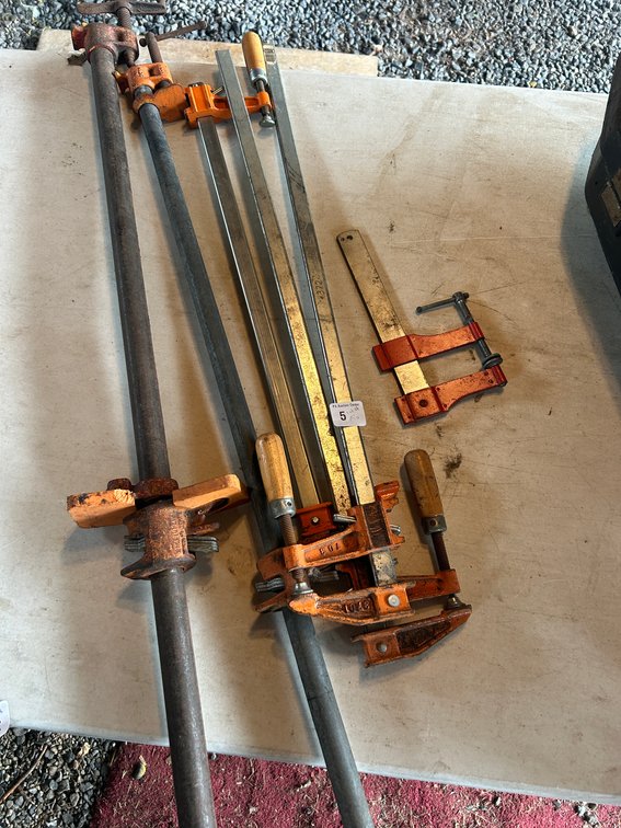 Lot of 5 Wood Clamps