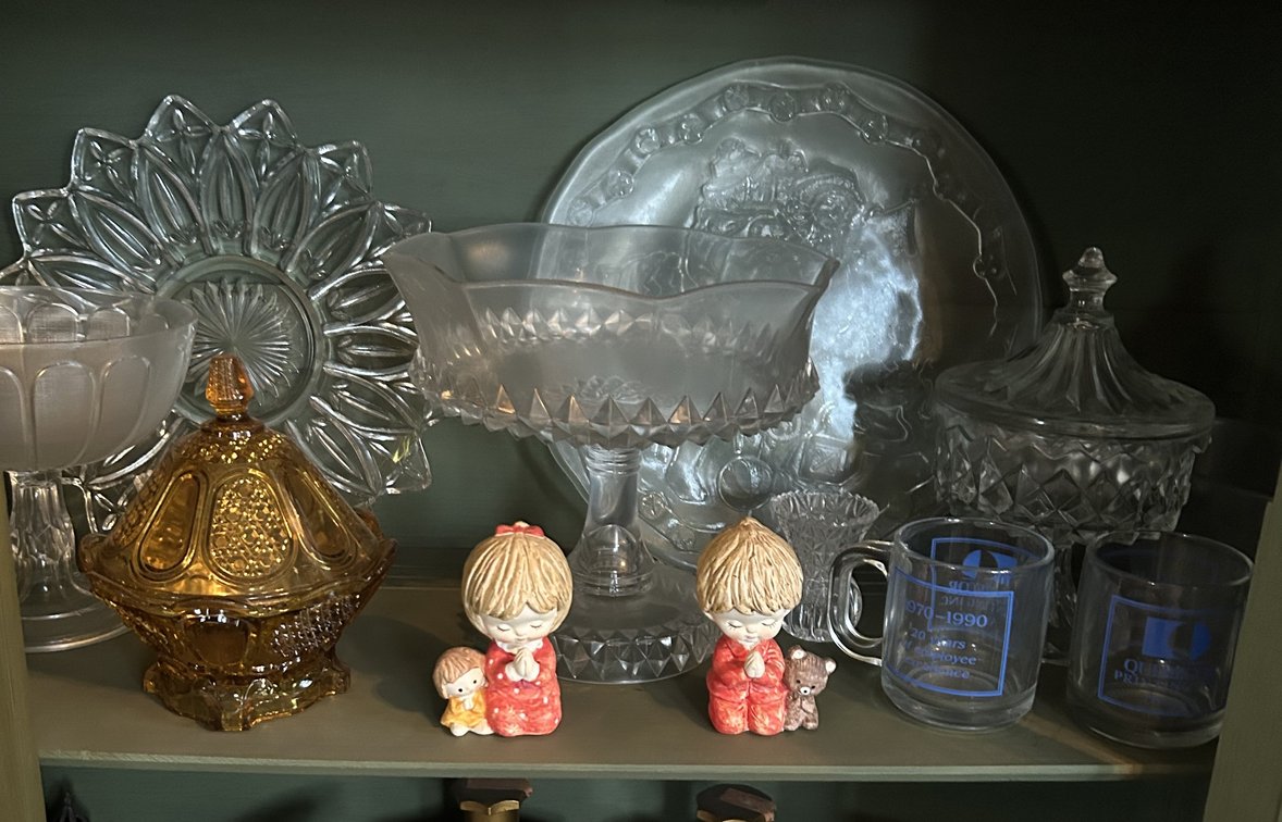 Crystal Ware, Canival Glass and Figurines