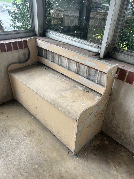 Cream Colored Bench - Contents included