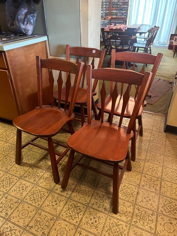 Set of 4 Wooden Chairs