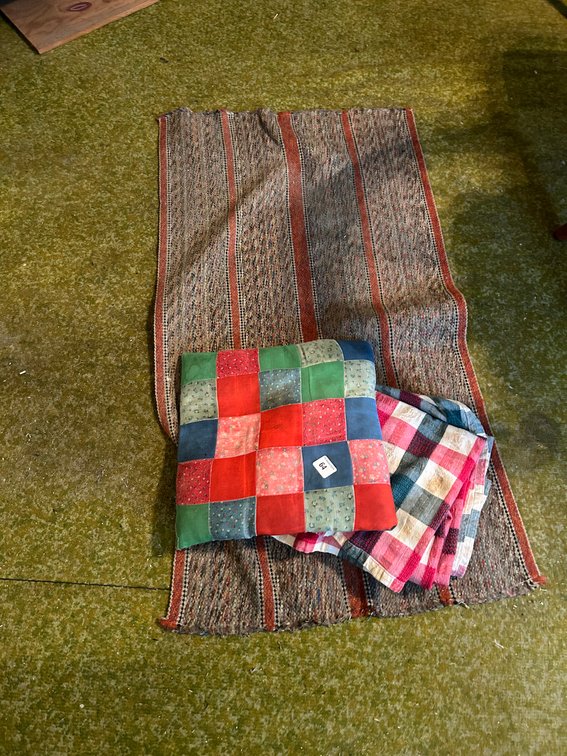 Seat Cushion, Table Cloth, and Sm. Rug