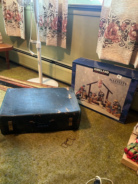 Nativity Set With Vintage Luggage
