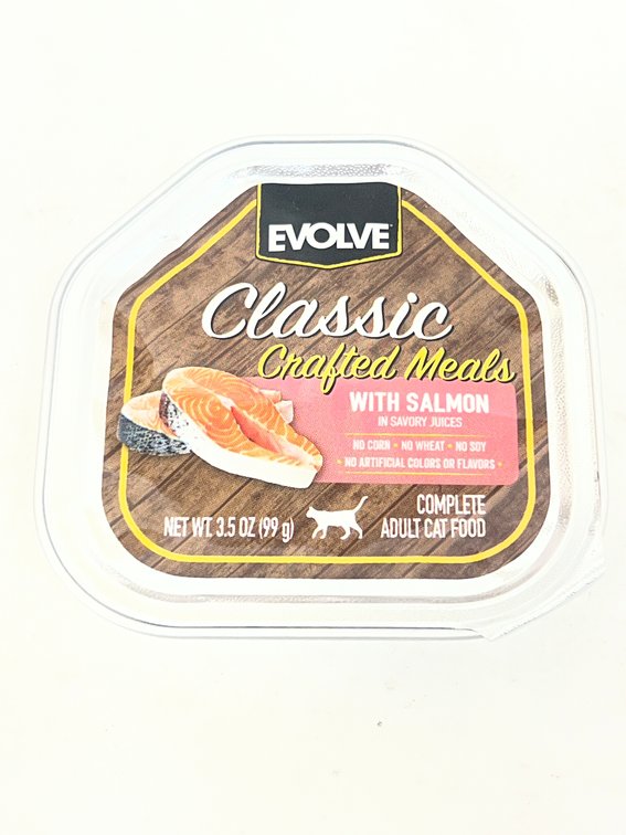(750x Bid) Evolve 3.5 Oz Crafted Meal w/Salmon Cat Food