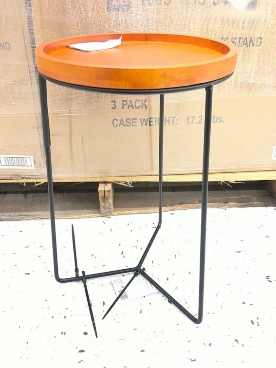 (45x Bid) Vigoro 19" Wood Top Plant Stand