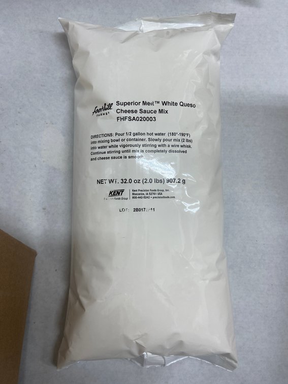(8x Bid)Foothill 32oz White Queso Cheese Sauce Mix