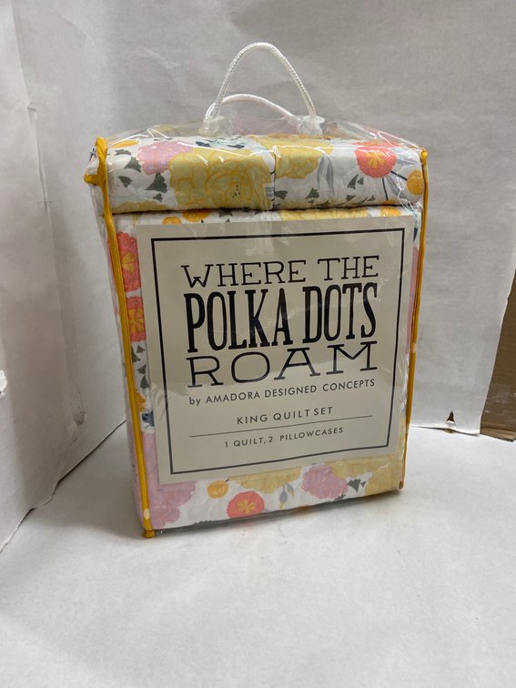 Where The Polka Dots Roam 3pc Quilt Set-King