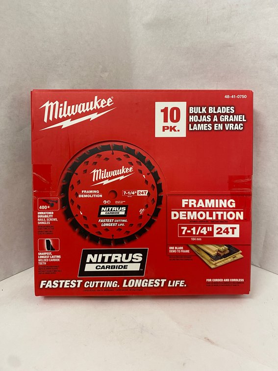 Milwaukee 10pk 7-1/4"x24T Framing Demo Saw Blades