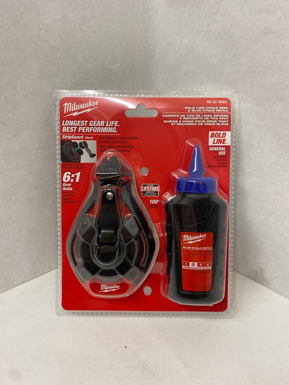 Milwaukee Bold Line Chalk Reel & Blue Chalk Refill