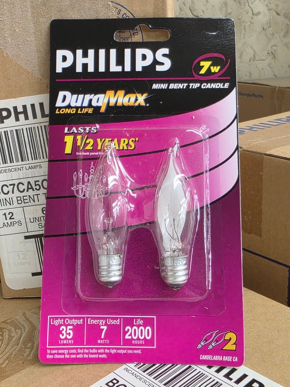 (1788x) Philips Mini Candle Bulbs 2pk