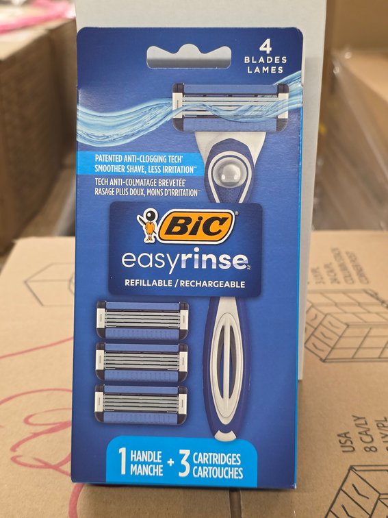 (72x) Bic Easy Rinse 4pc Razor Kit