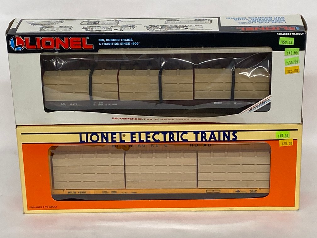 (2) O Lionel Mod Era I-Beam Flat Cars, OB's