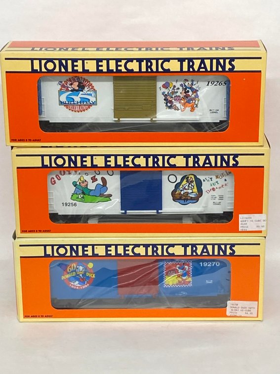 (3) O Lionel Mod Era Disney Freights, All OB