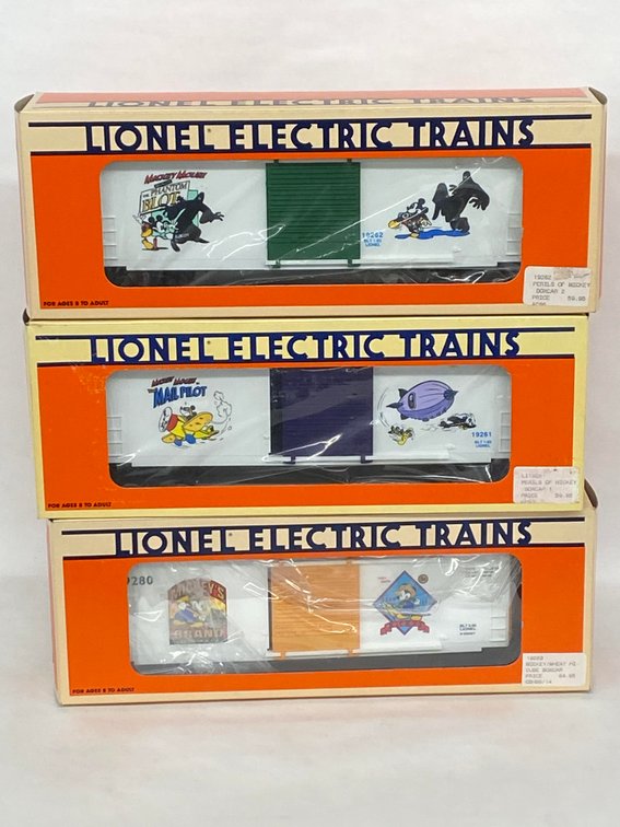 (3) O Lionel Mod Era Disney Freights, All OB