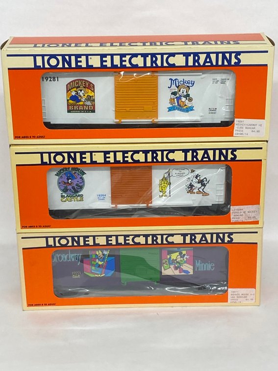 (3) O Lionel Mod Era Disney Freights, All OB