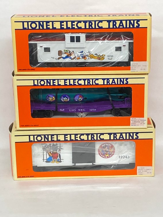 (3) O Lionel Mod Era Disney Freights, All OB