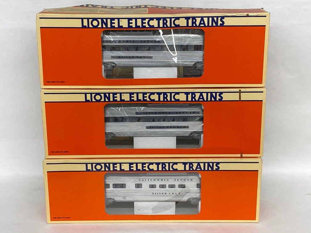 (3) O Lionel Mod Era Calif Zephyr Pass Cars, All