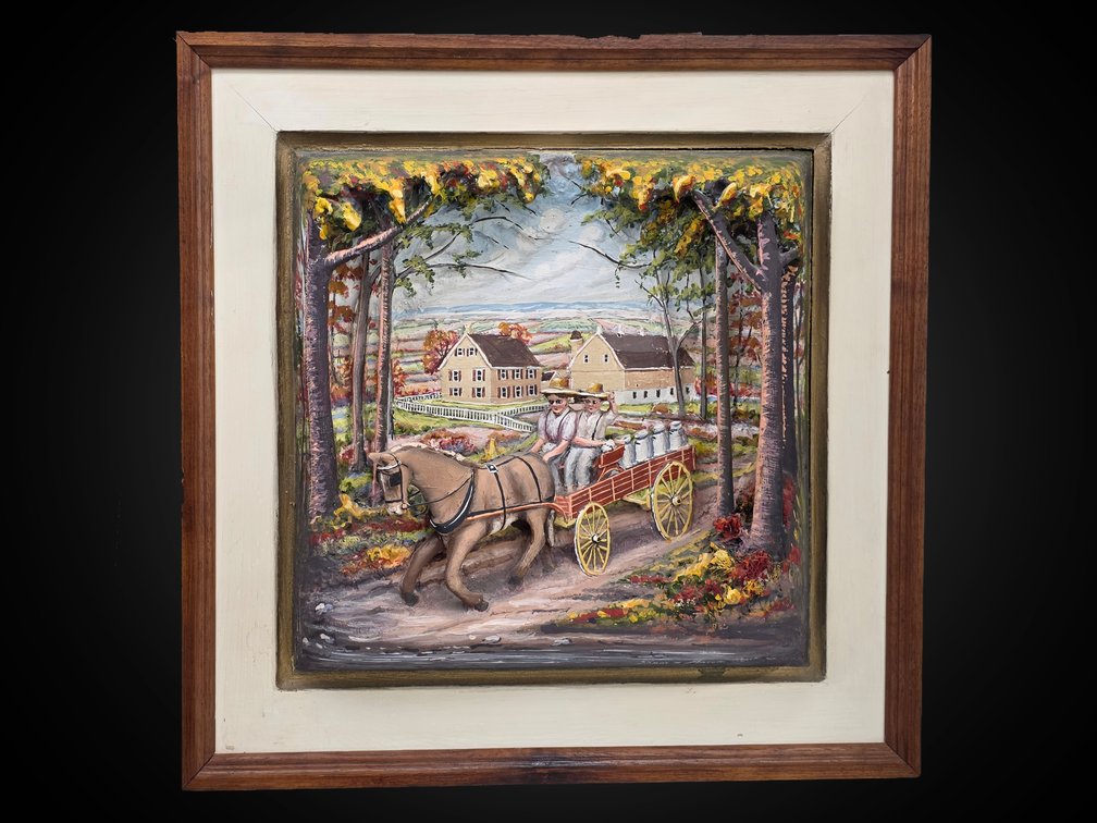 Fall Travel Mixed Media 3-D Countryside Landscape by Sam & Aaron Zook