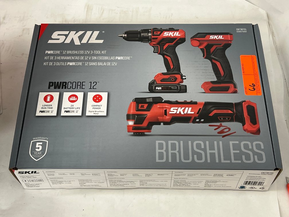 (10x Bid) Skil PWRCORE 12V Brushless 3 Tool Kit