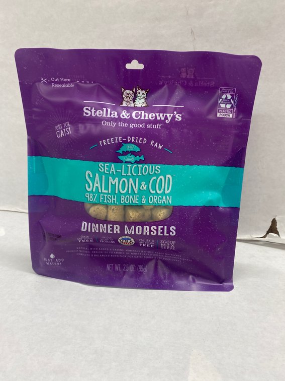 (8x Bid)Stella & Chewys 3.5oz Salmon & Cod Cat Food
