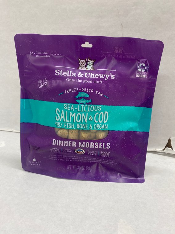 (8x Bid)Stella & Chewys 3.5oz Salmon & Cod Cat Food