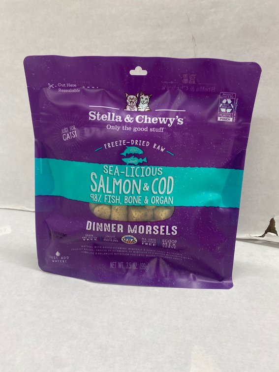 (8x Bid)Stella & Chewys 3.5oz Salmon & Cod Cat Food