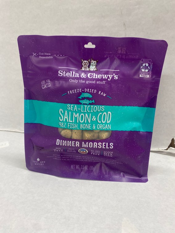 (8x Bid)Stella & Chewys 3.5oz Salmon & Cod Cat Food