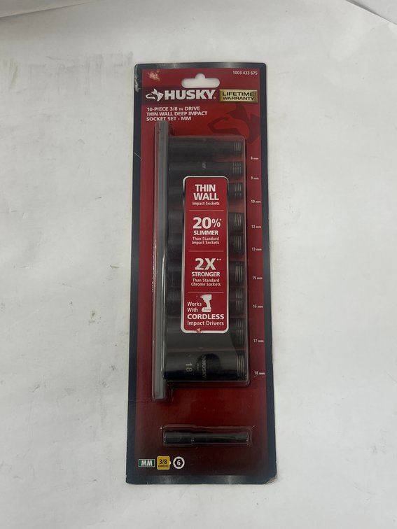 (50x Bid) Husky 10 Pc Thin Wall Impact Socket Set
