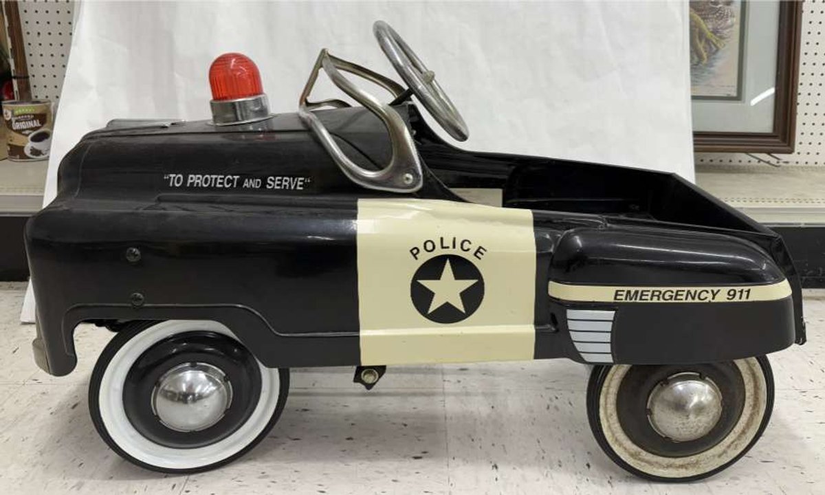 Metal Pedal Car - Police Cruiser