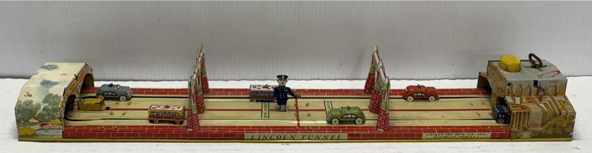 Lincoln Tunnel Tin Litho Wind Up Toy