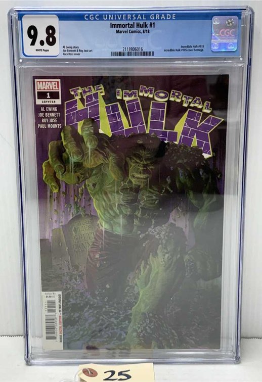Graded Marvel Immortal Hulk #1 Comic Book
