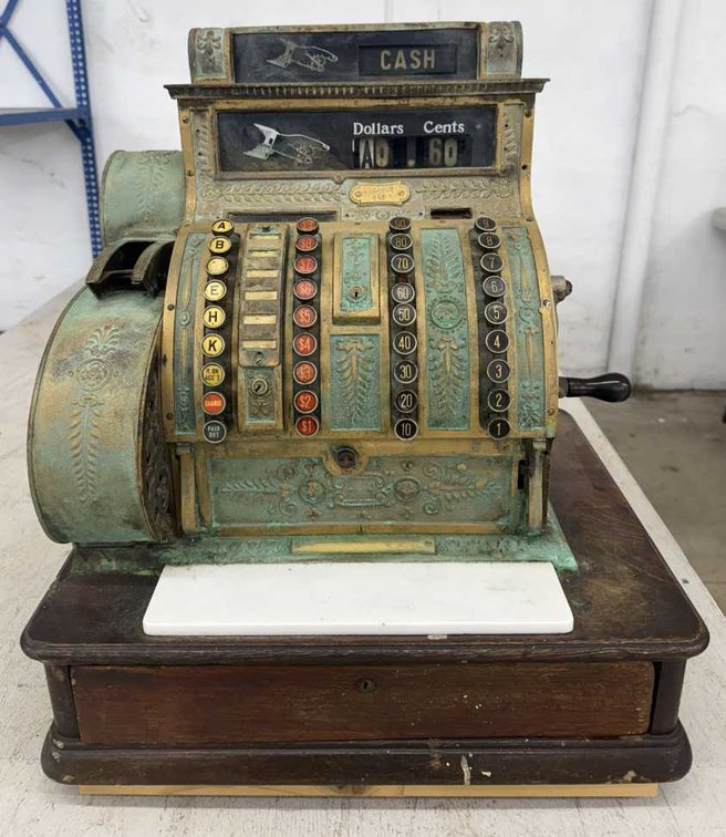 Antique National Brass Cash Register